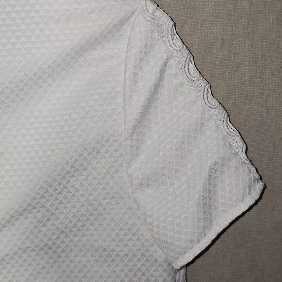 Coquette White Crop Top Womens Size Small Cut out CIrcles Preppy Chic Workwear - Picture 11 of 13